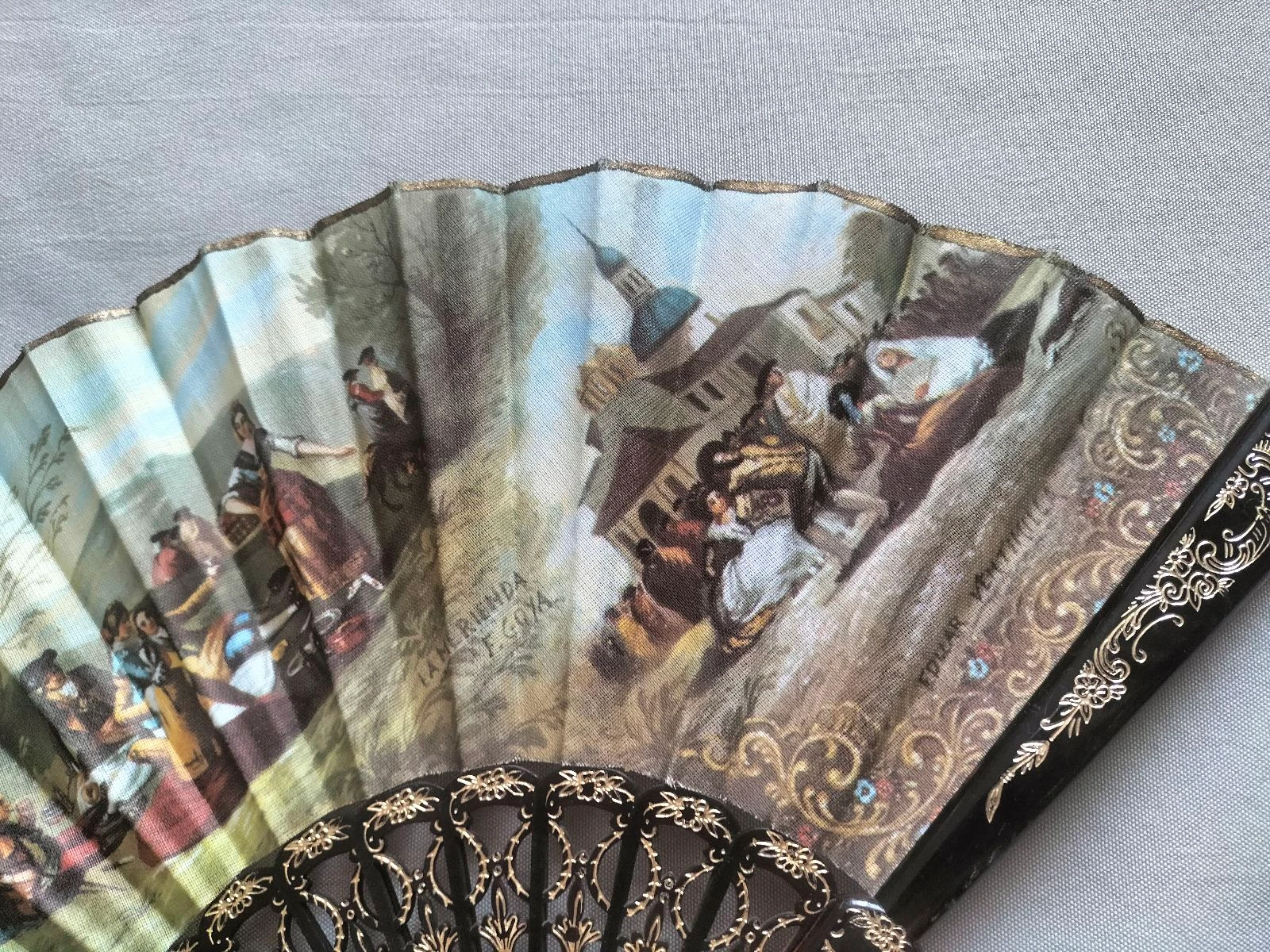 Vintage Spanish Fan | Very Good Condition | Goya Reproductions | Multicolor – photo 3